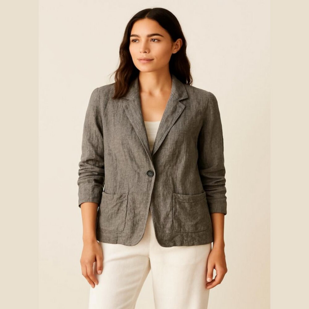 Penningtons Linen Blend Button Up Cardigan Size 16